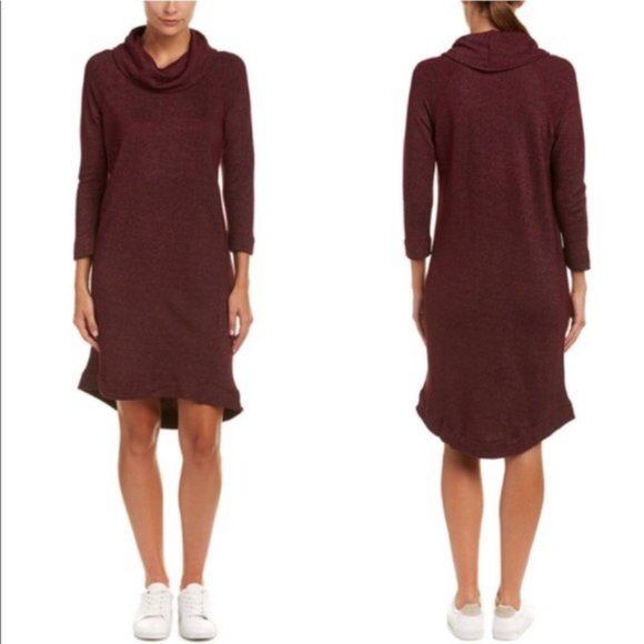 Michael Stars Dresses & Skirts - Michael Stars Burgundy Cowl Neck Sweater Dress